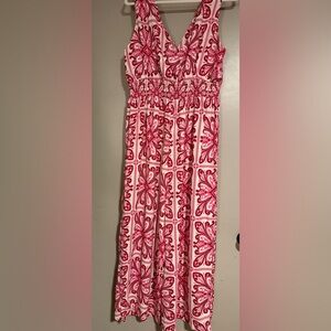 Pink Patterned Jumpsuit